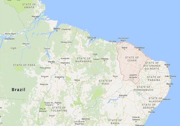 State of Ceara on the eastern seaboard of Brazil