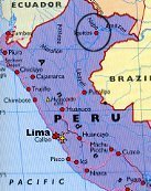 Peru = Area circled was the destination at Iquitos